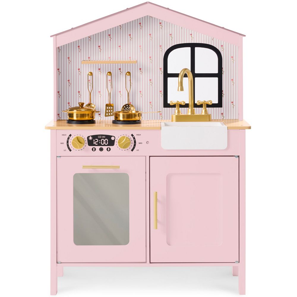Best Choice Products Farmhouse Wooden Play Kitchen With Storage, Ages 3+