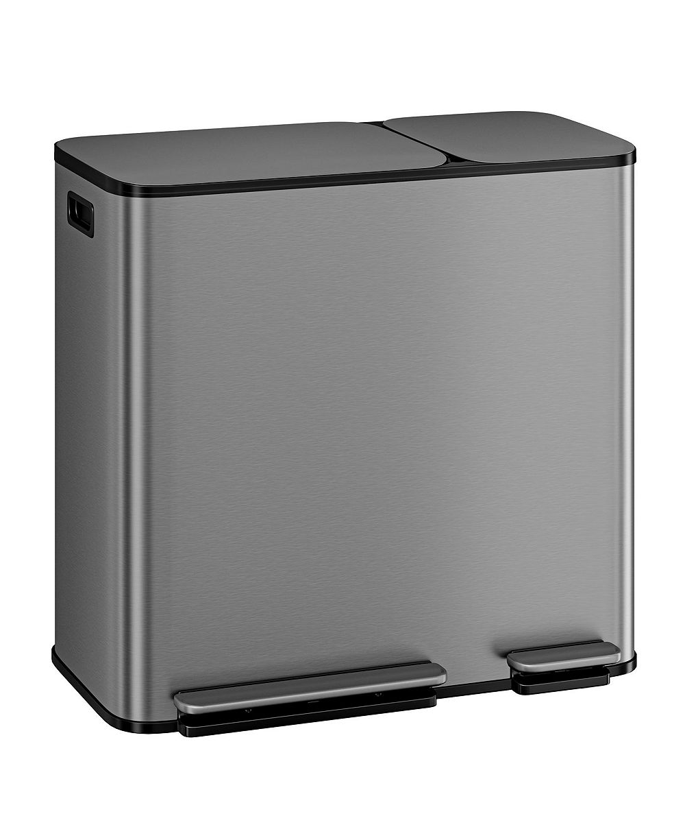 gaomon 13.2 + 5.2 gal Step-on Dual Kitchen Trash Can, Garbage and Recycling Bin