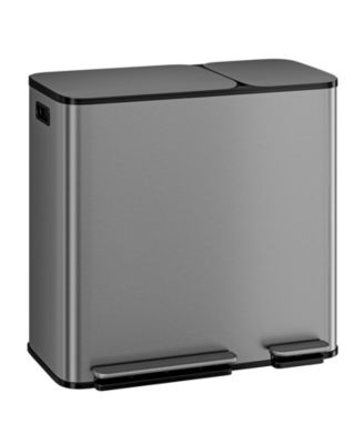 gaomon 13.2 + 5.2 gal Step-on Dual Kitchen Trash Can, Garbage and Recycling Bin