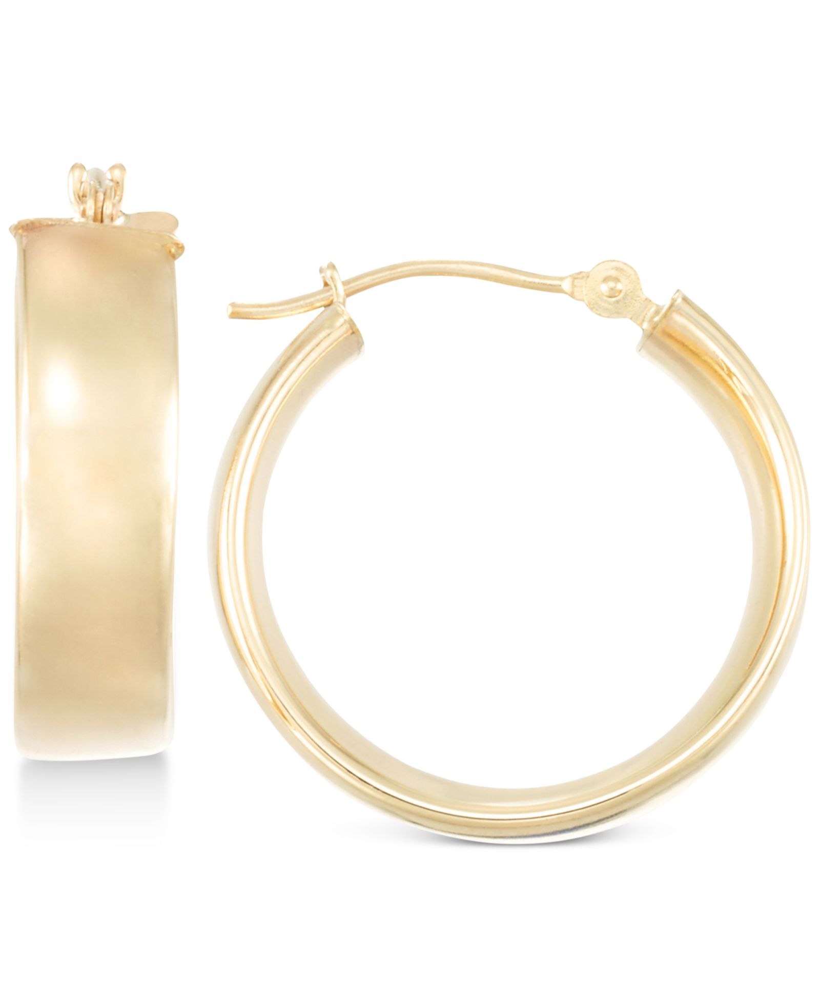Серьги-кольца Polished Wide Hoop в 10k Gold