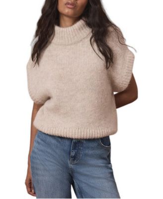 Mint Velvet женский трикотажный топ с высоким воротом и рифленой текстурой из шерстяной смеси