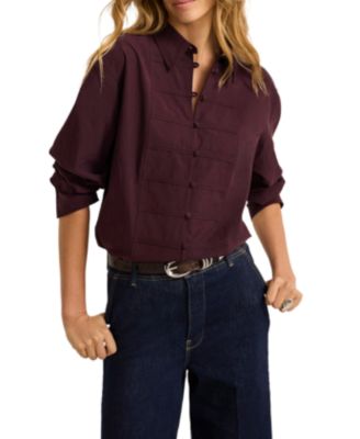 Mint Velvet Women's Cotton Blend Knot Button Shirt