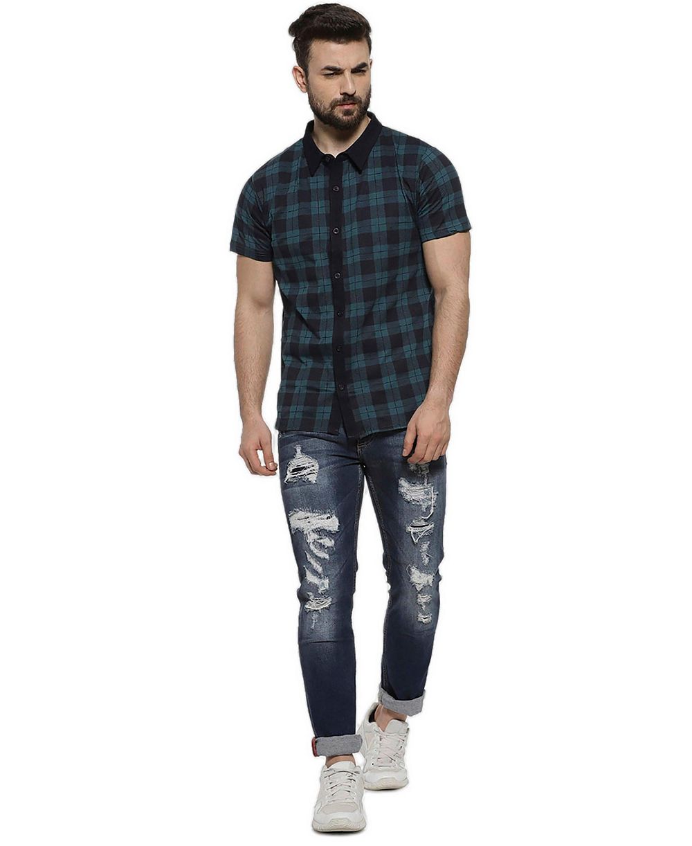 Cahoot Men's Men Checks HalfSleeve Sleeve Casual Shirts