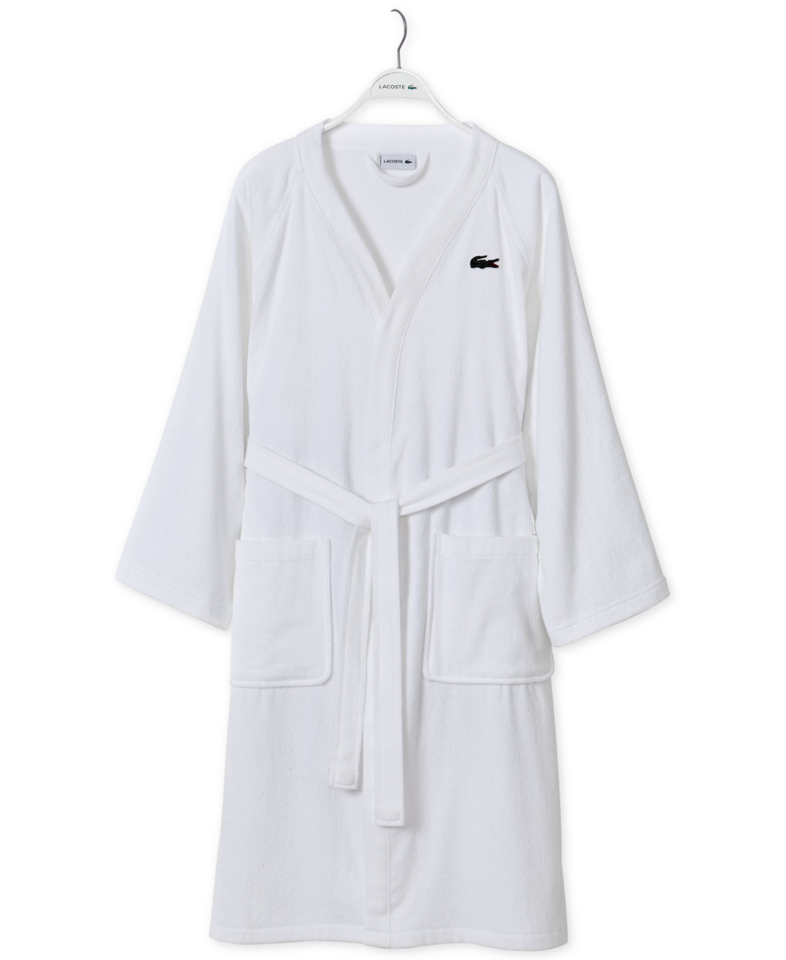 Банный халат Lacoste Home Logo Patch 100% хлопок пике