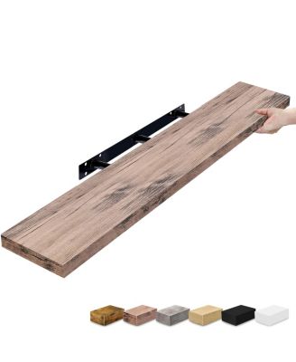 Sorbus 1-Piece 47 Inch Wall Mounted Floating Shelves - for Bedroom, Kitchen, Living Room, Bathroom Shelves, Farmhouse Home Decor
