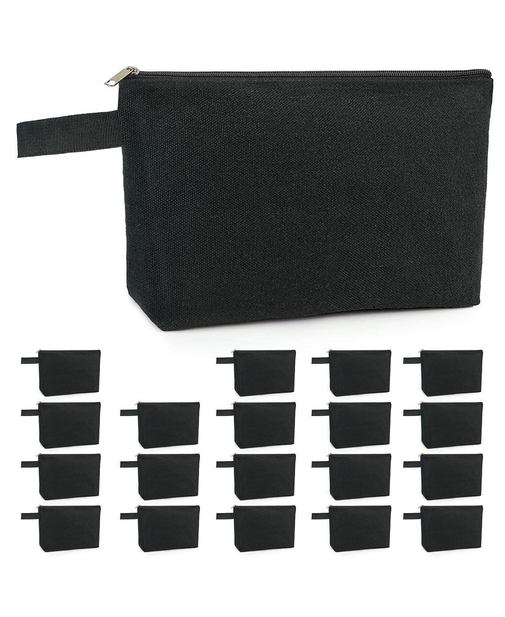 XDOVET 20 Canvas Zipper Pouches Bulk Blank Multi purpose Pouch