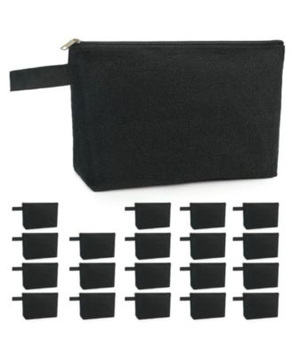 XDOVET 20 Canvas Zipper Pouches Bulk Blank Multi purpose Pouch