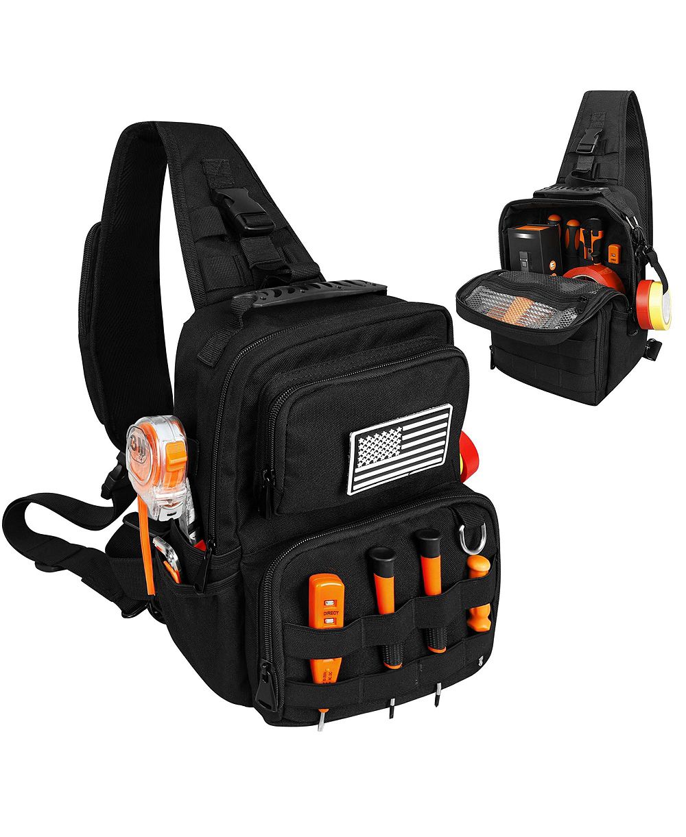XDOVET Heavy Duty Electricians Sling Tool Bag With Multi Pocket Molle System