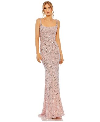 Mac Duggal женское вечернее платье-слип с низкой спинкой и пайетками