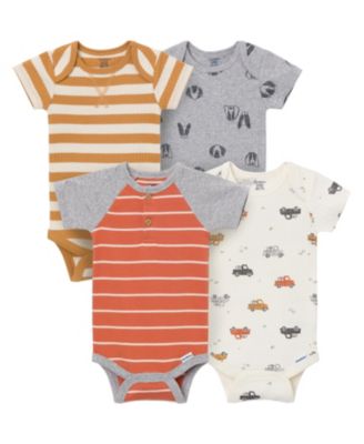 Gerber Baby Boy's 4-Pack Short Sleeve Bodysuits