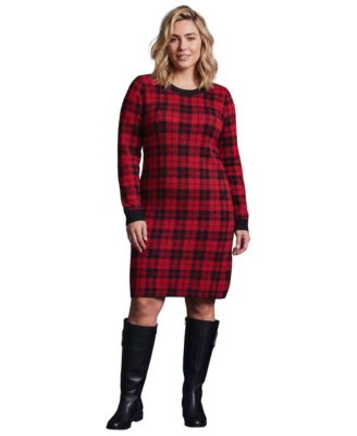 AVENUE Plus Size Calista Long-Sleeve Knee-Length Crewneck Sweater Dress