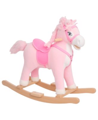 SEVORLEY Soft Plush Rocking Ride-On Toy with Sound Effects, Ages 3+