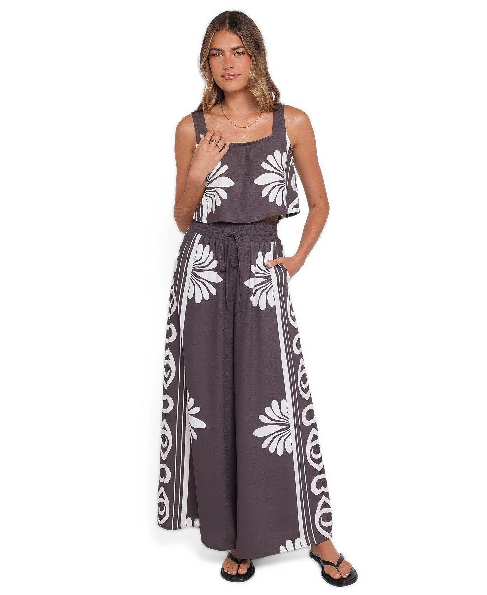 Petal and Pup Women's Timothy Cropped Square-Neckline Wide-Leg Top and Pants, 2-Piece Set
