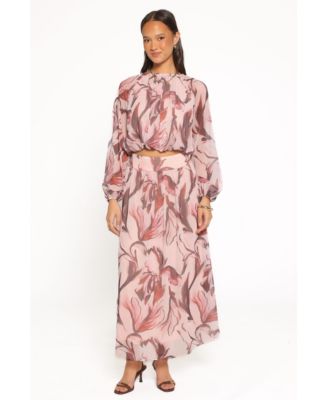 Petal and Pup Women's Lorei Floral-Print Long-Sleeve Crewneck Top and Skirt, 2-Piece Set