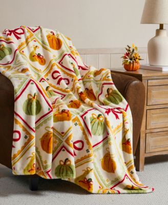Hallmark осеннее пледовое покрывало Pumpkinette Plush, 50" x 70"