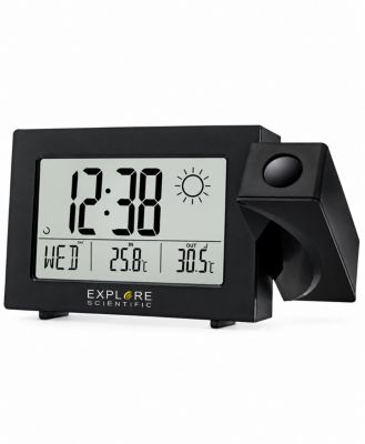 Explore Scientific RPW3008 12" LED Projection Radio-Controlled Wireless Outdoor Sensor Alarm Clock