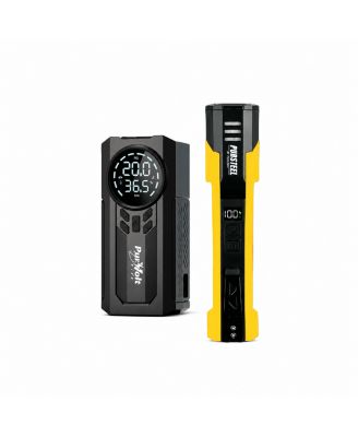 PURSONIC Roadside Emergency Bundle - 2-in-1 Jump Starter, Tire Inflator and UltraBright Rechargeable Flashlight