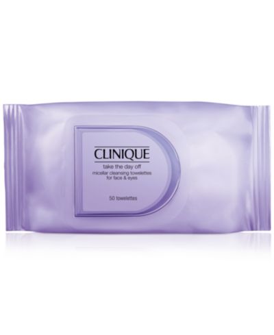 Clinique Take The Day Off™ Micellar Cleansing Towelettes for Face & Eyes Makeup Remover, 50 Towelettes