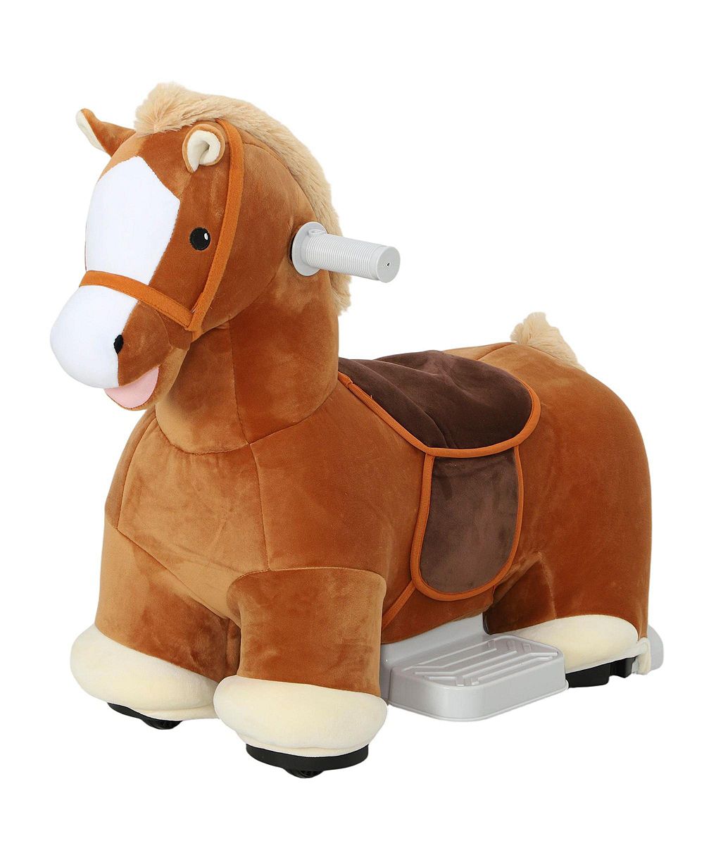 SEVORLEY Wheeled Ride-On Horse, 6V Battery-Powered with Music, Ages 18 Months-5 Years