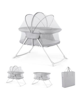 Costway 2 in 1 Baby Bassinet with Rocking Motion with Breathable Mesh