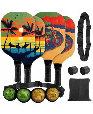 Sportneer 4 Pack Pickleball Paddles Set For Beginners Adults With Carry Bag