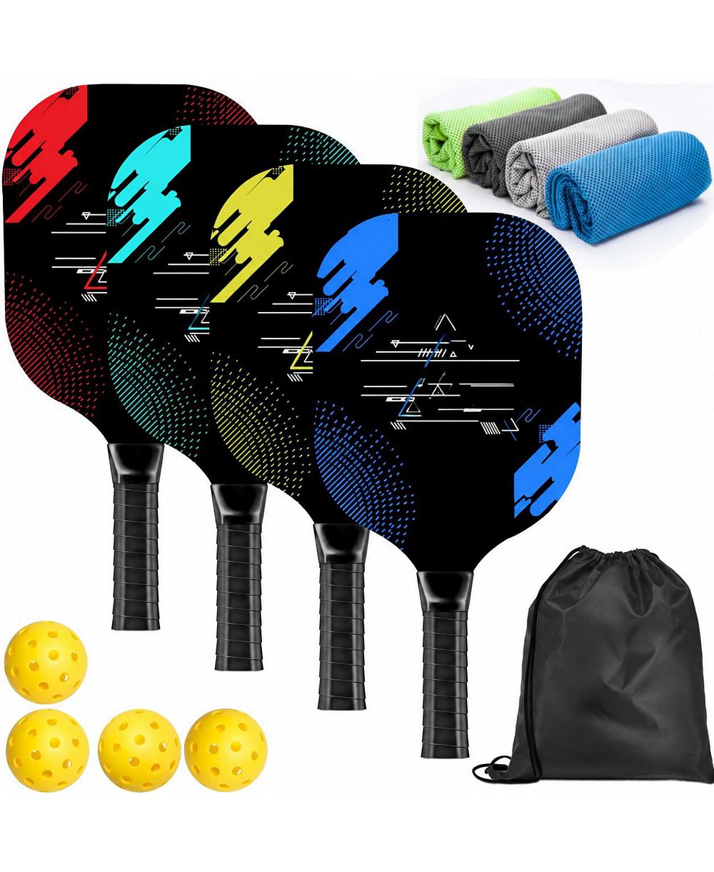 Sportneer 4 Pack Pickleball Paddle Set With Towels Balls And Carry Bag