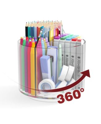 Aeelike органайзер для рабочего стола из акрила, вращающийся на 360 градусов, 6 отделений для хранения канцелярских принадлежностей