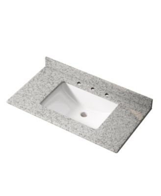 BUSDAYS 36 Inch Bathroom Vanity Top Granite Countertop with Ceramic Sink No Faucet No Drain Set No Sink Stopper