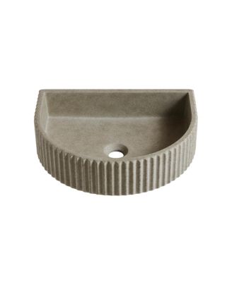 BUSDAYS 18'' Bathroom Sink, Irregular Shape Microcement Basin, NO Cabinet,NO Faucet and Sink Cover