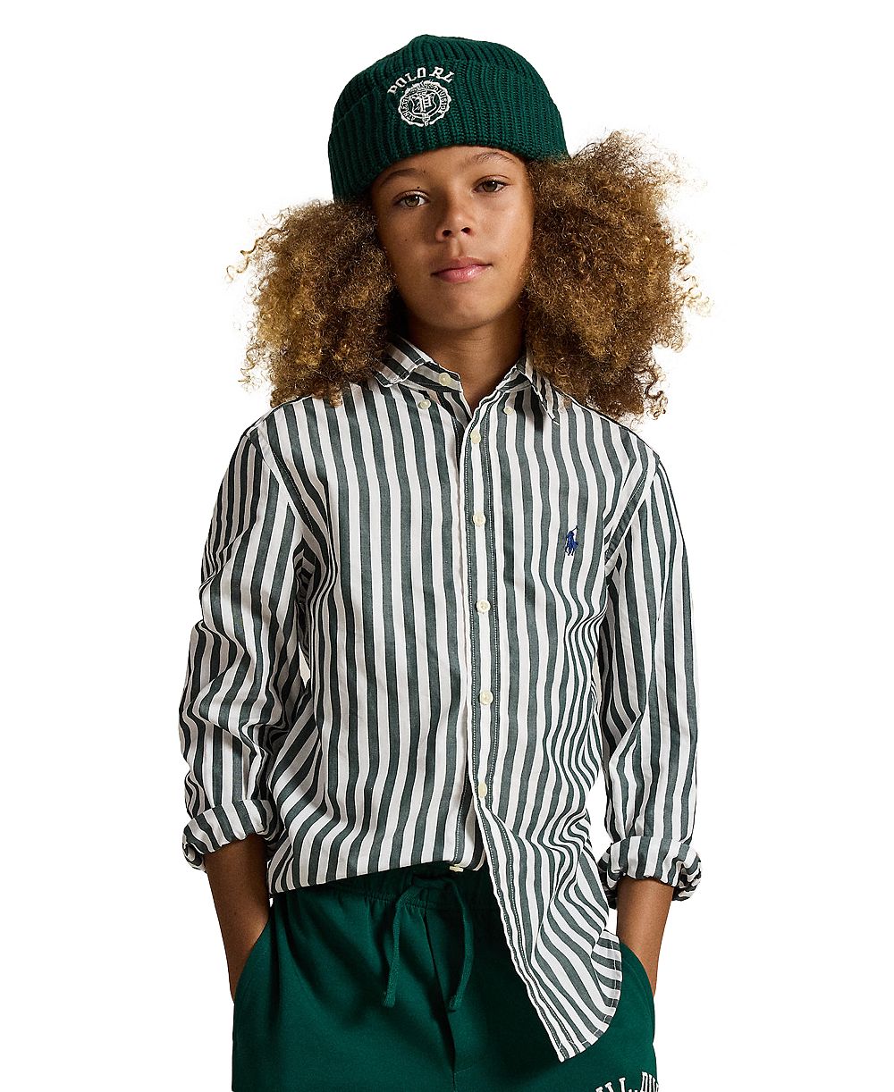 Мальчиковая рубашка Polo Ralph Lauren из хлопкового поплина в полоску, размеры 8-20