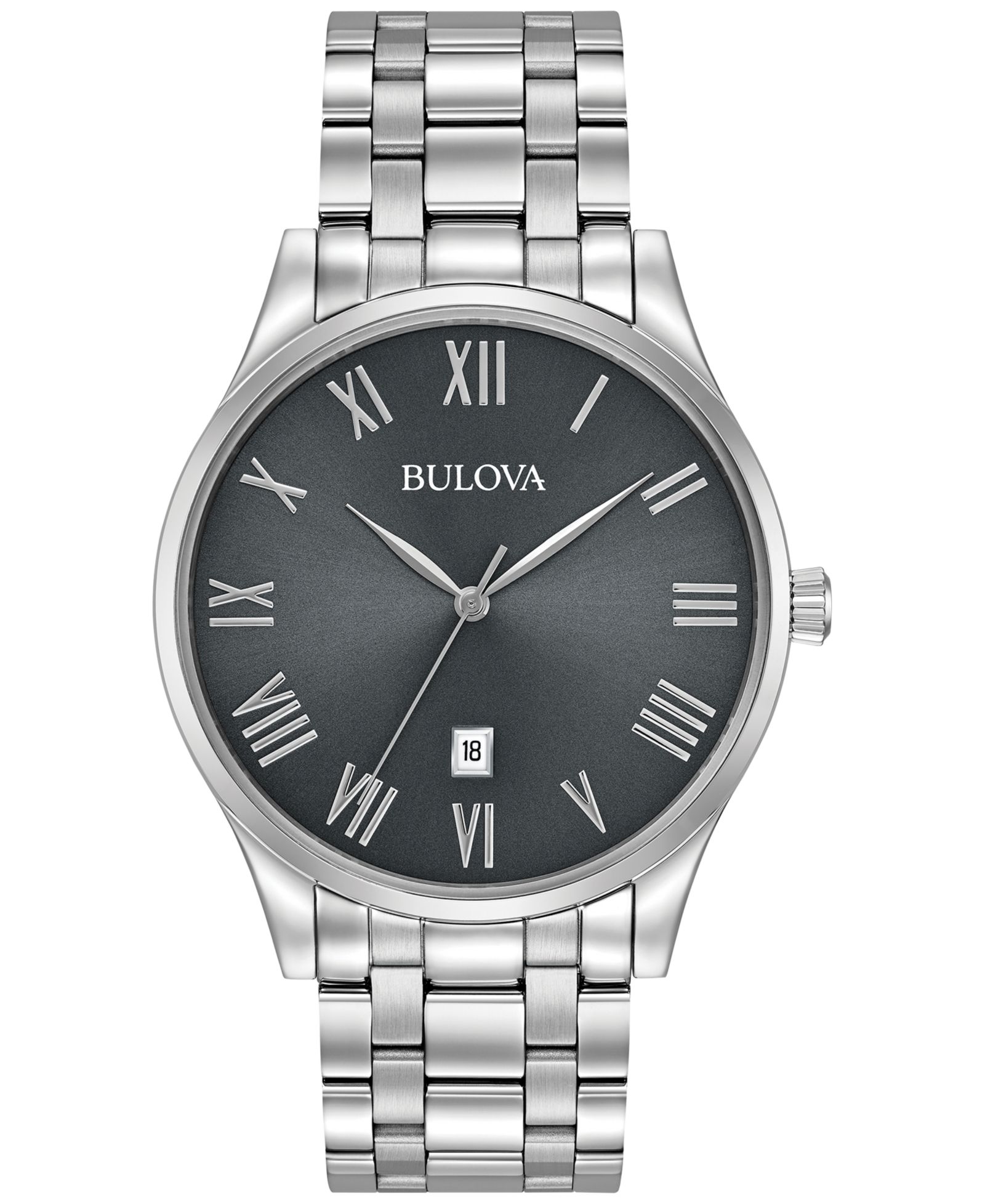 Мужские наручные часы Bulova Stainless Steel Bracelet Watch 40mm 96B261