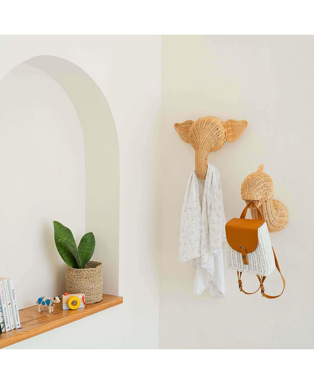 MOMIJI Dinosaur Handcrafted Rattan Wall Decor - Wicker