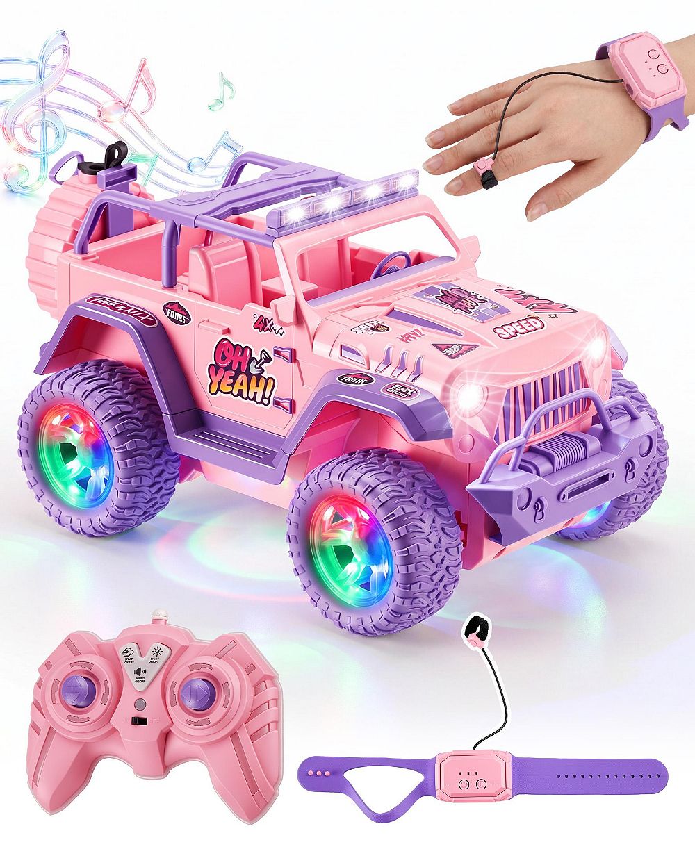 HONGGE 1:16 Scale 4WD Kids RC Car with Gesture Control Watch and Spray Mist