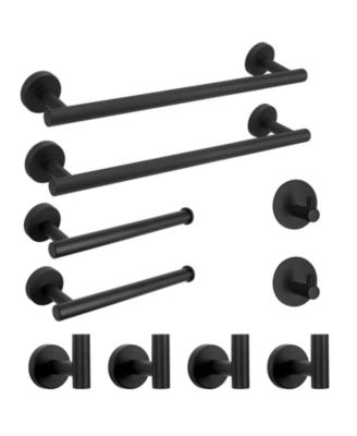 CYQBD 10 Bathroom Hardware Set S304 Stainless Steel Towel Bar Toilet Paper Holder Hooks 16"