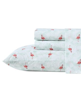 Tommy Bahama Flamingo Santa 200 Thread Count Cotton Percale 4-Piece Sheet Set, King