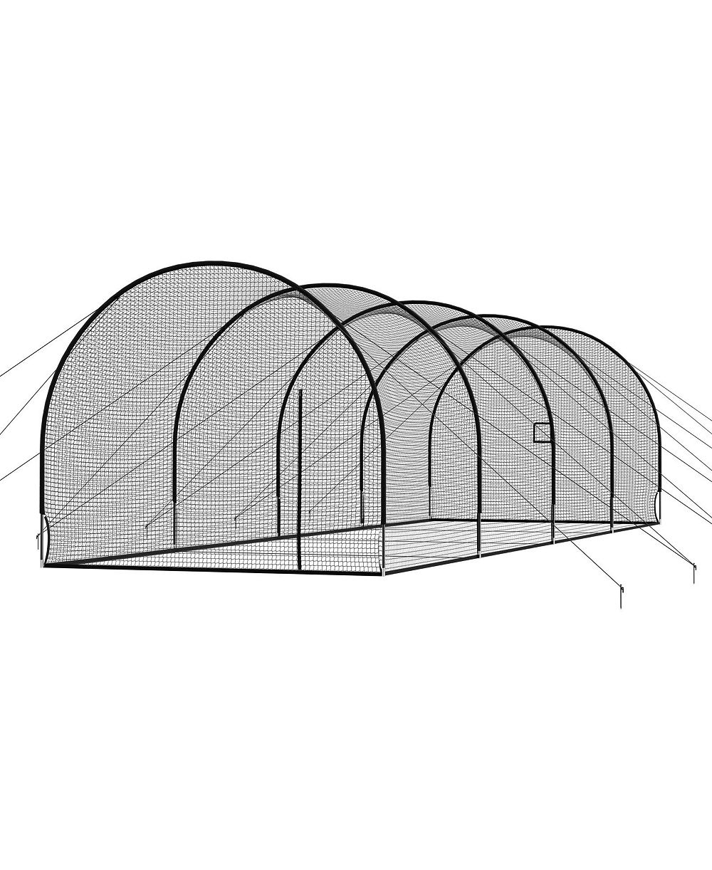 Mecale 40 x 12.1 x 10 ft Portable Batting Cage with Fiberglass Frame