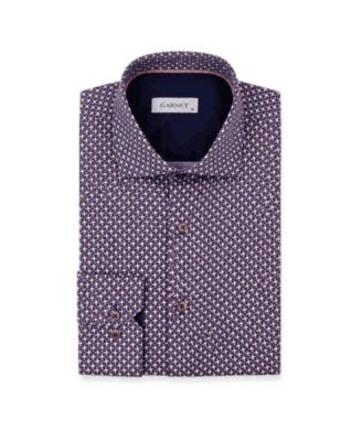 Garnet Men's Regular-Fit Print Long-Sleeve Button-Down Shirt