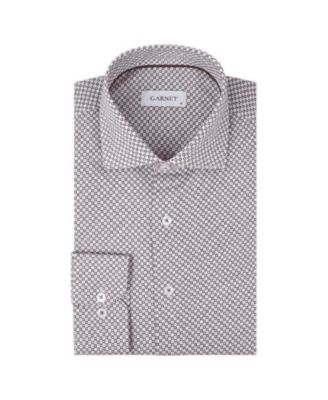 Garnet Men's Ives Long-Sleeve Regular-Fit Micro-Check Dress Shirt