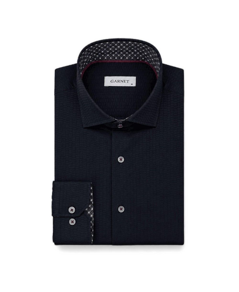 Garnet Men's Regular-Fit Spread-Collar Contrast-Trim Dress Shirt