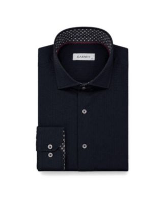 Garnet Men's Regular-Fit Spread-Collar Contrast-Trim Dress Shirt