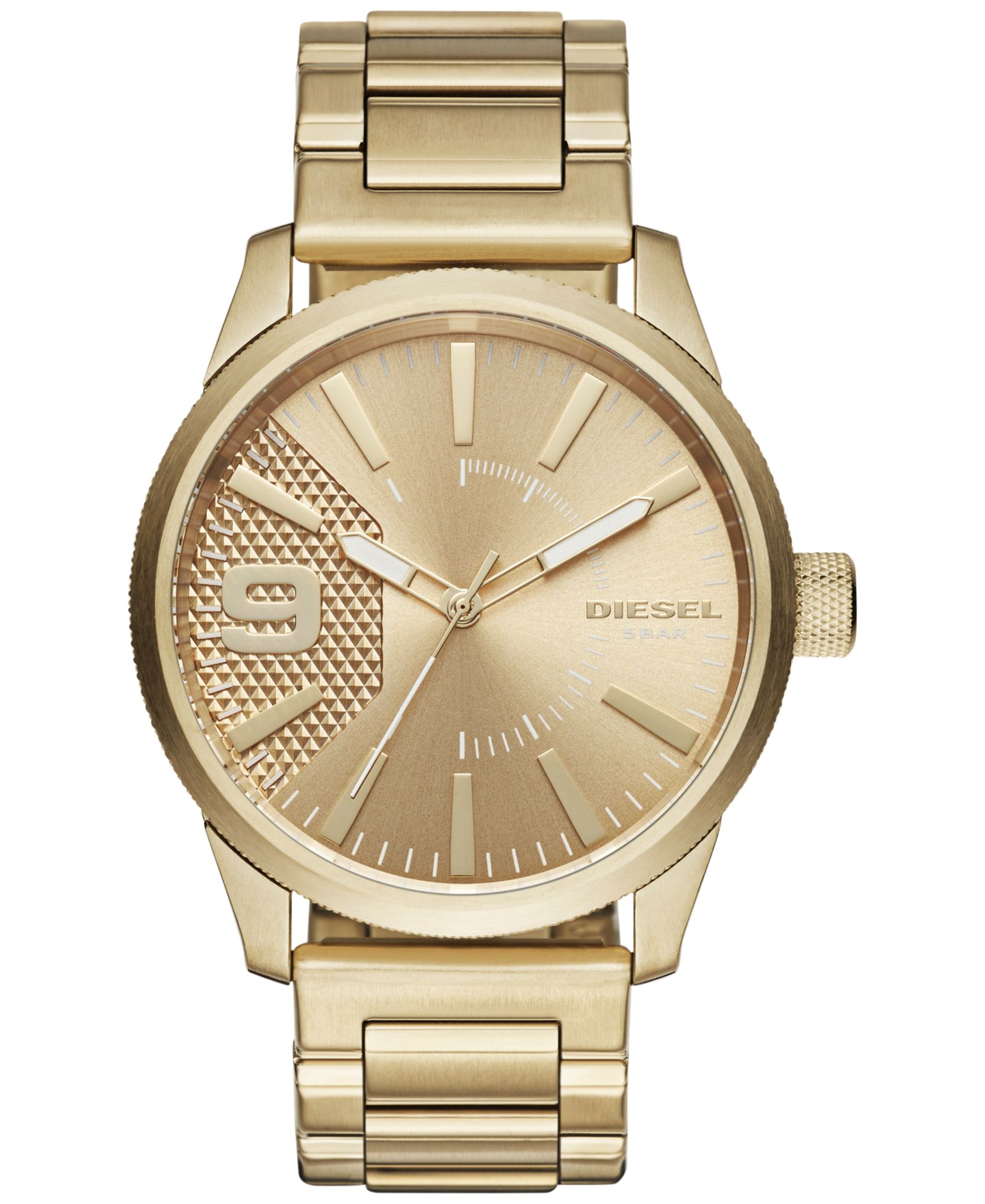 Мужские часы Diesel Rasp Gold-Tone Stainless Steel Bracelet 46x53mm DZ1761