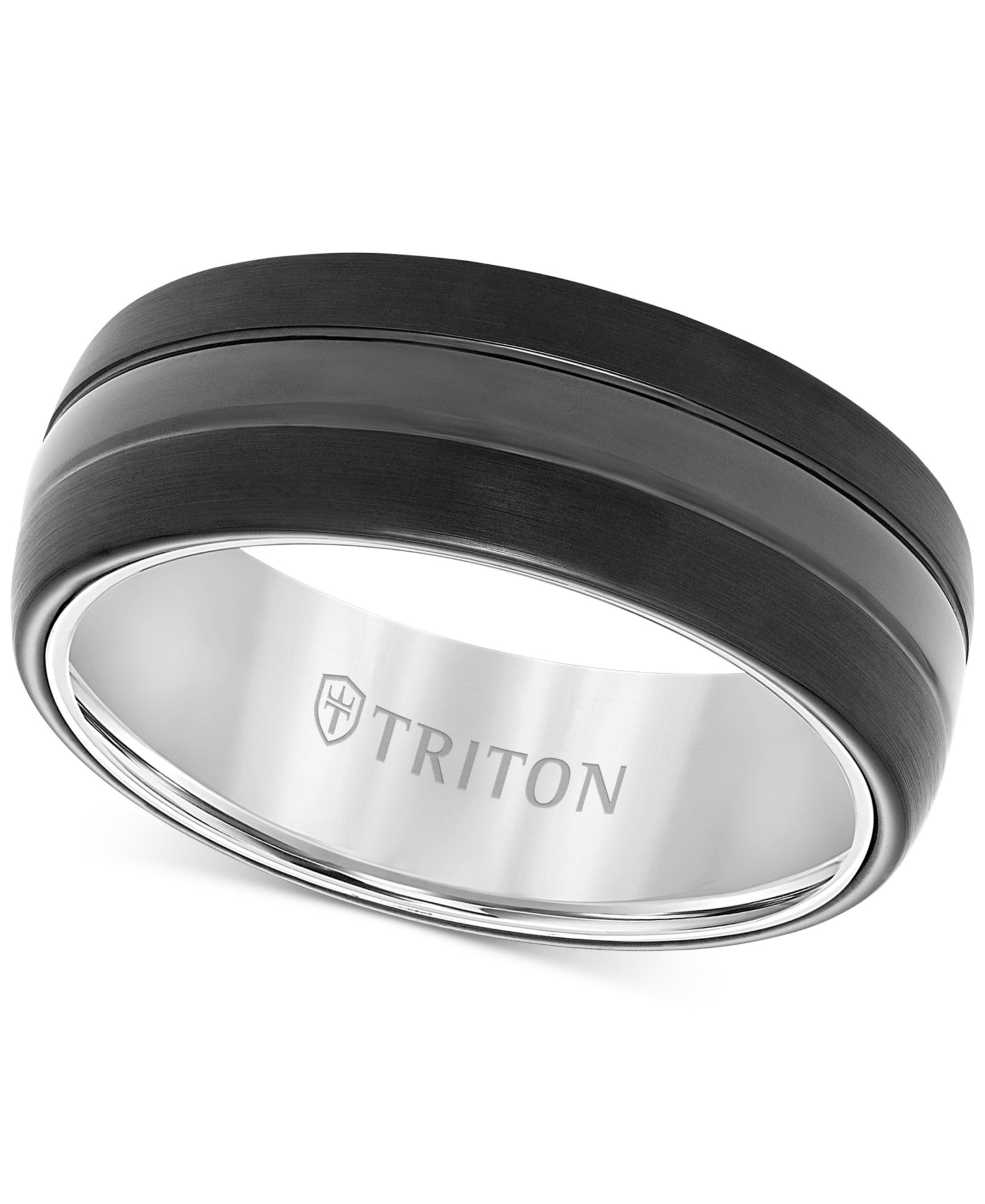 Men's Satin Finish Band in Black Tungsten Carbide