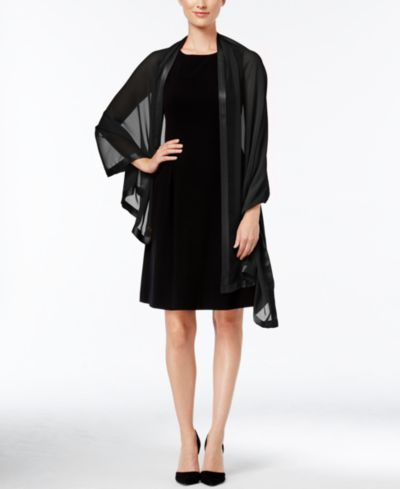 Вечерний шарф Calvin Klein Elegant Satin-Trim Chiffon Evening Wrap