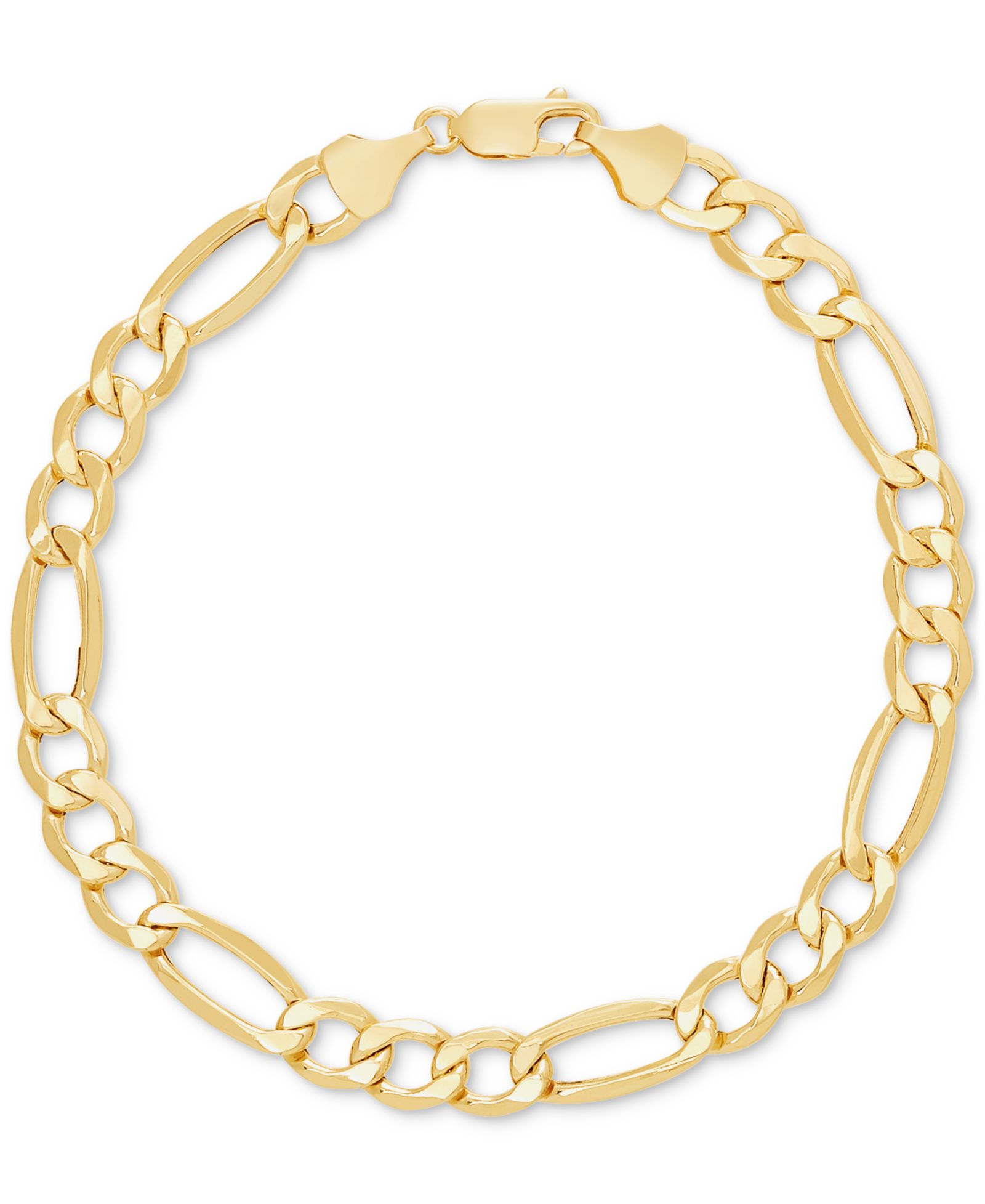 Lightweight Men's Figaro Chain Bracelet in 10k Gold