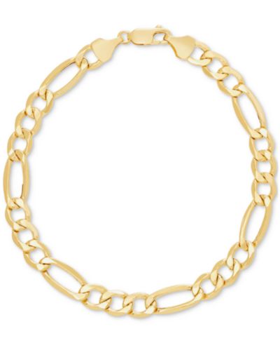 Мужской браслет из золота 10k Italian Gold Lightweight Figaro Chain