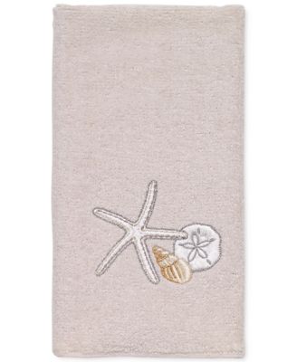 Хлопковое полотенце для рук Avanti Seaglass Embroidered Seashell, 11" x 18"