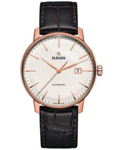 Rado Мужские швейцарские автоматические часы Coupole Classic Dark Brown Leather Strap 41mm R22877025