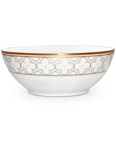 Noritake Trefolio Gold Round Vegetable Bowl, 9", 70 oz.