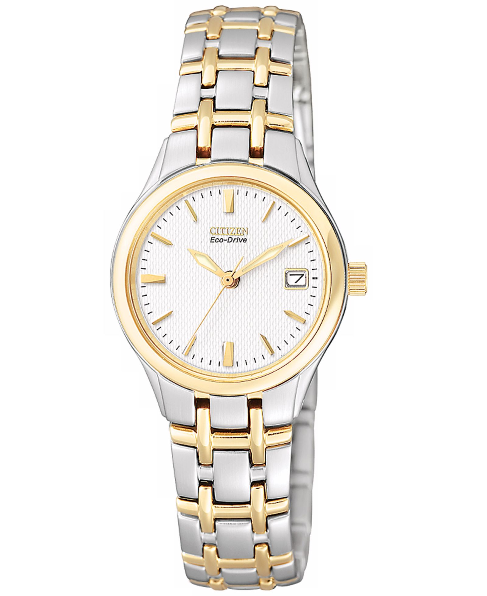 Женские часы Citizen Eco-Drive Two Tone Stainless Steel Bracelet Watch 25mm EW1264-50A