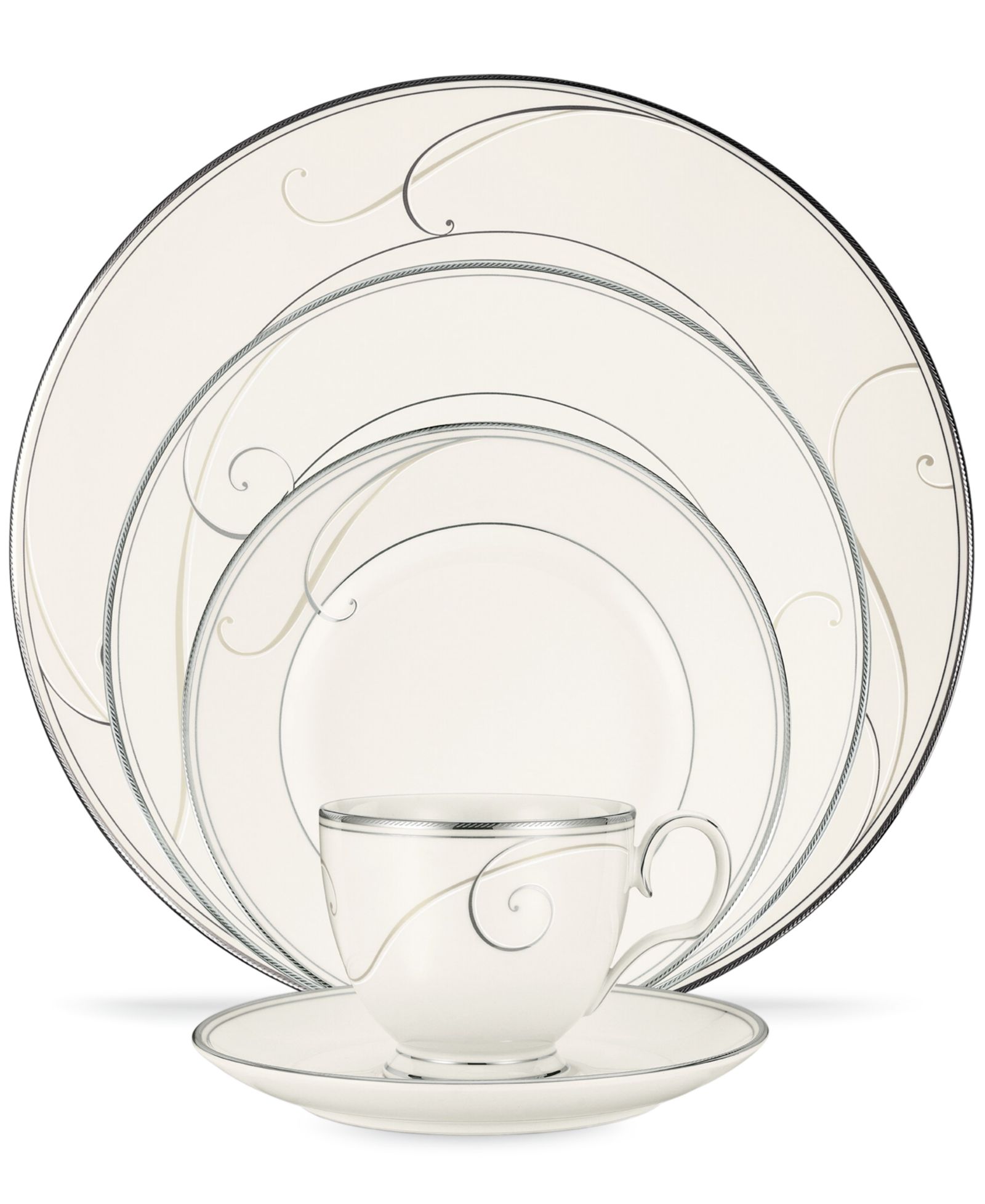 Noritake Platinum Wave 5-Piece Place Setting, Service For 1